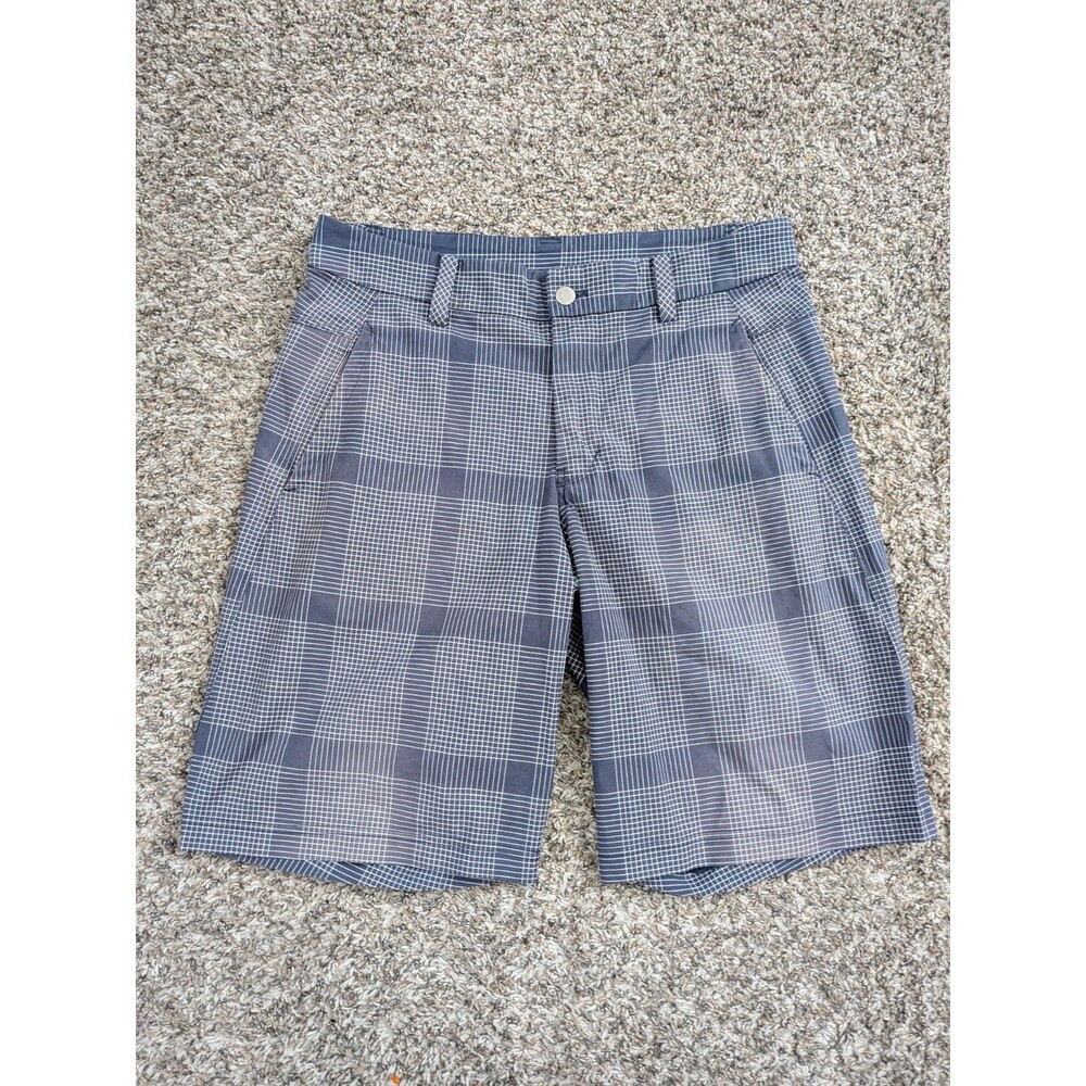 lululemon athletica Men’s Gray Plaid Hybrid Shorts